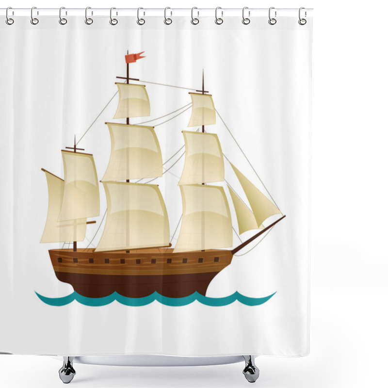 Personality  Ship With Sails Shower Curtains