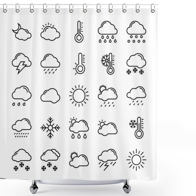 Personality  Weather Vector Icons 4 Shower Curtains