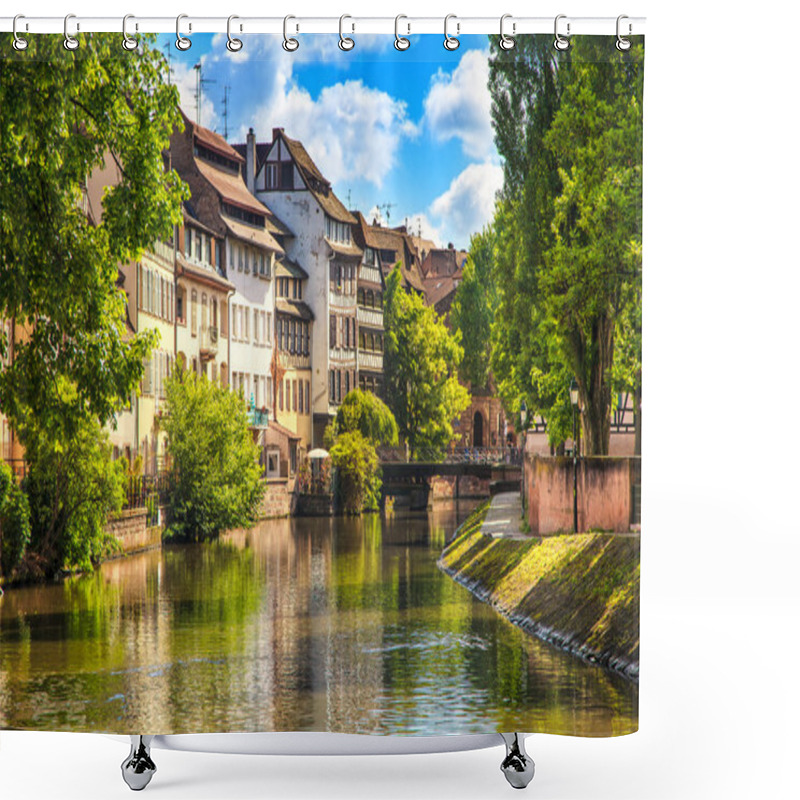 Personality  Strasbourg, Water Canal In Petite France Area, Unesco Site. Alsace. Shower Curtains