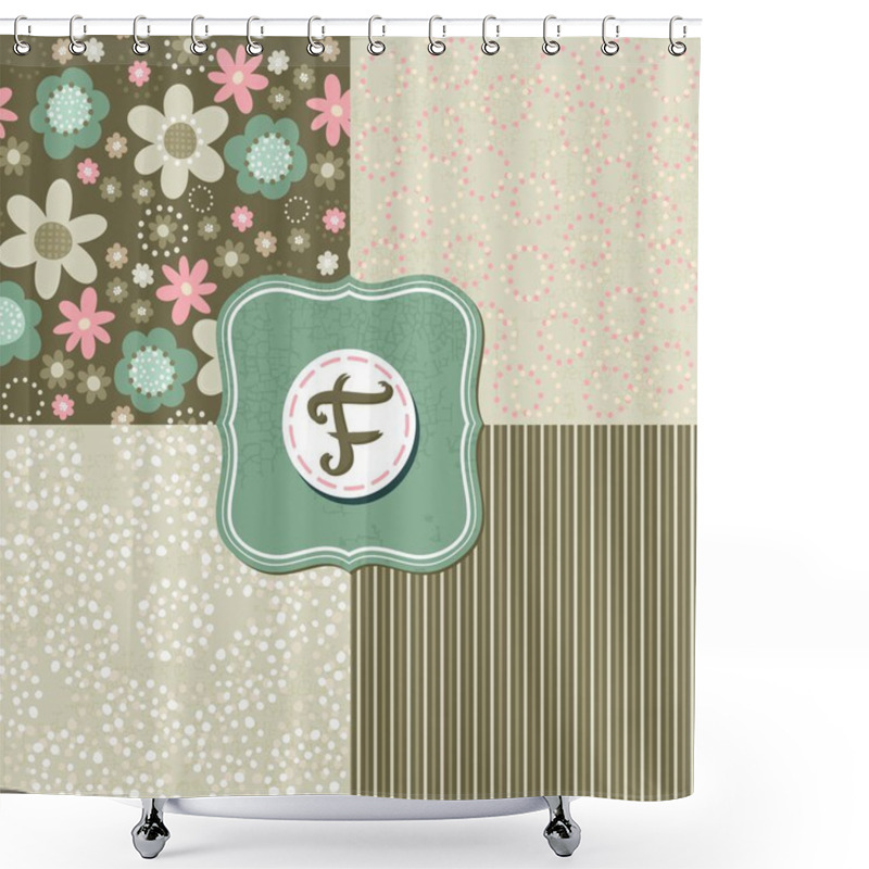 Personality  Retro  Seamless Pattern Set Shower Curtains