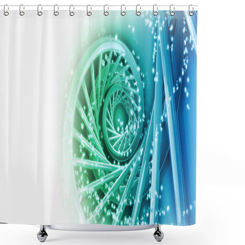 Personality  3D Rendering Of DNA Helix Shower Curtains