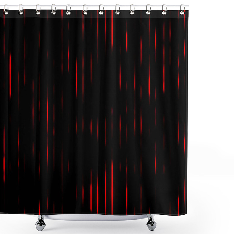 Personality  Red Neon Vertical Line Abstract With A Bold And Futuristic Artistic Design Shower Curtains