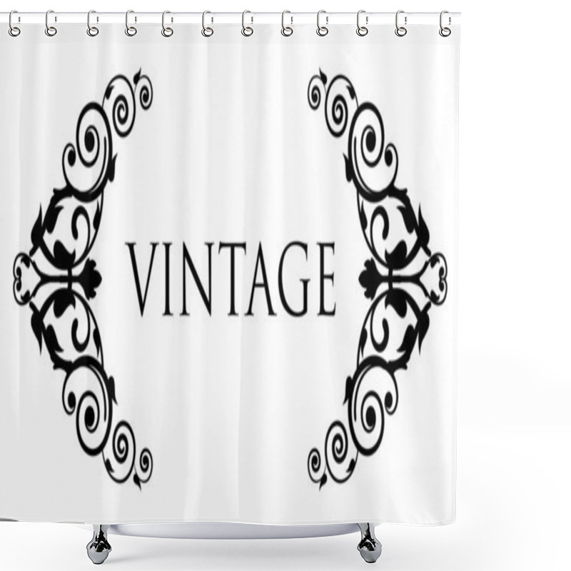 Personality  Vector Floral Vignette Shower Curtains