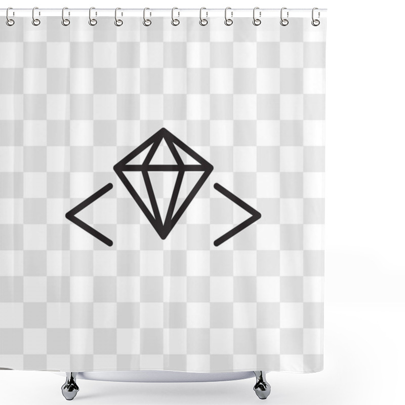 Personality  Clean And Perfect Code With Diamond, Ruby Vector Icon Isolated O Shower Curtains