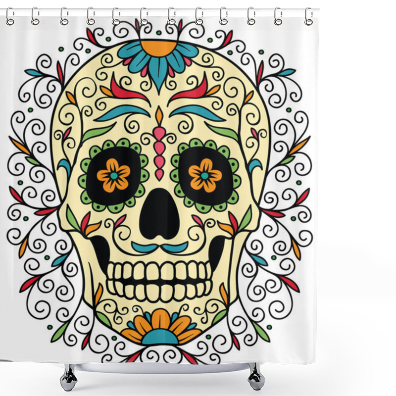 Personality  Mexican Sugar Skull Shower Curtains