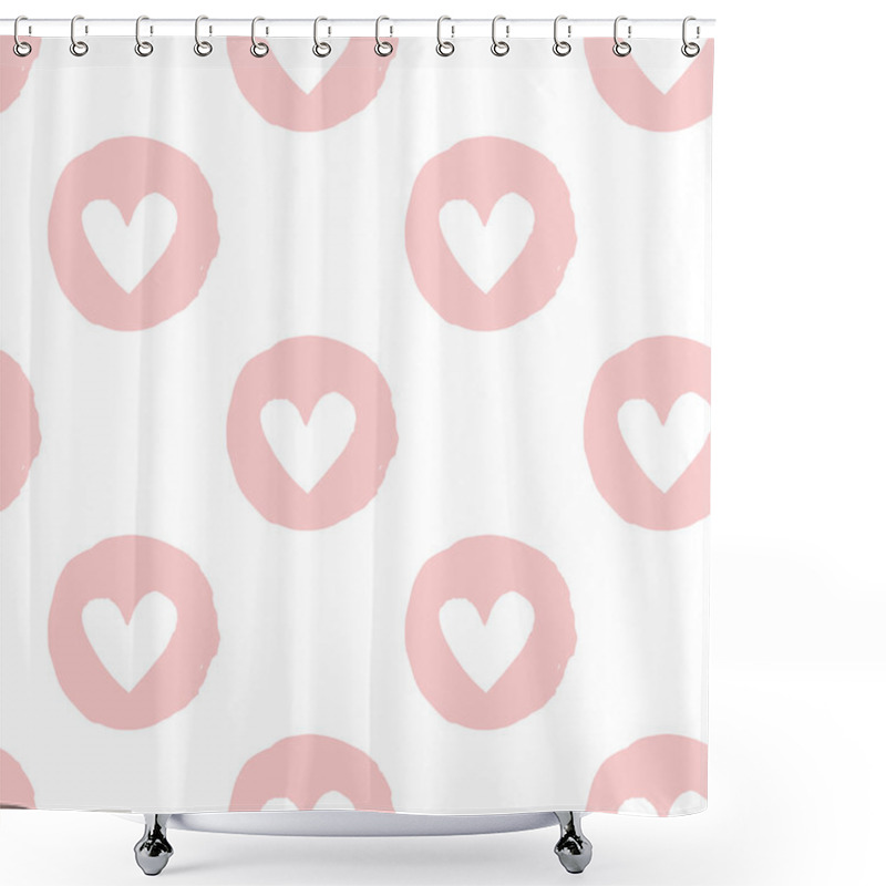 Personality  Seamless Pattern With Hearts Shower Curtains