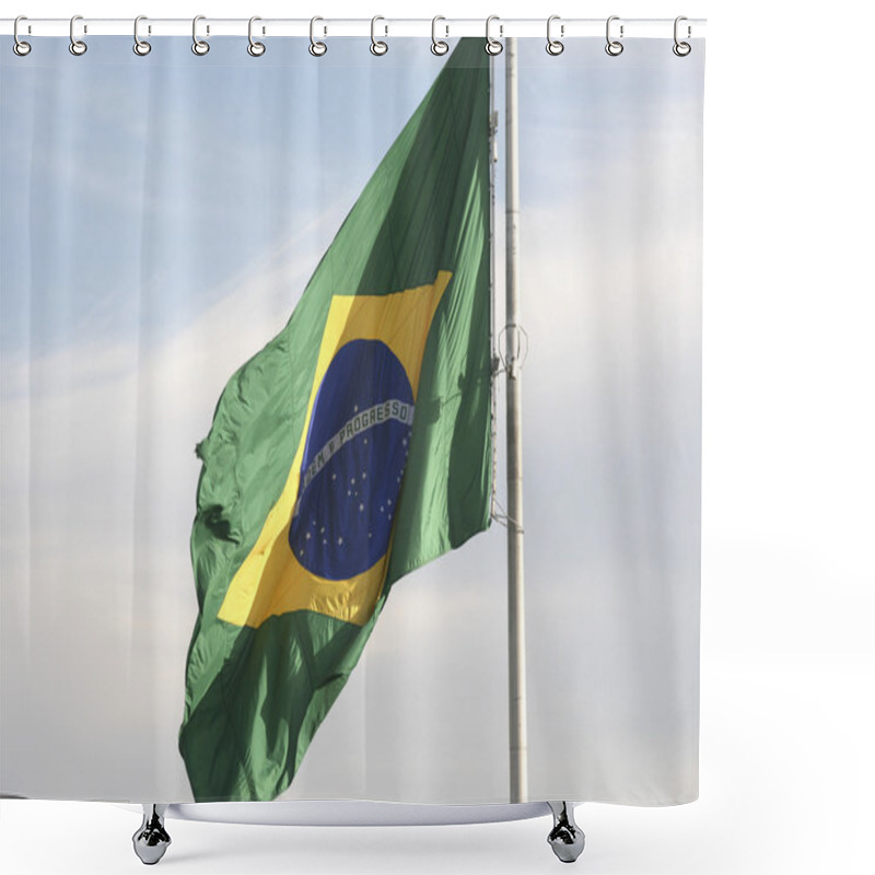 Personality  Brazilian Flag Shower Curtains