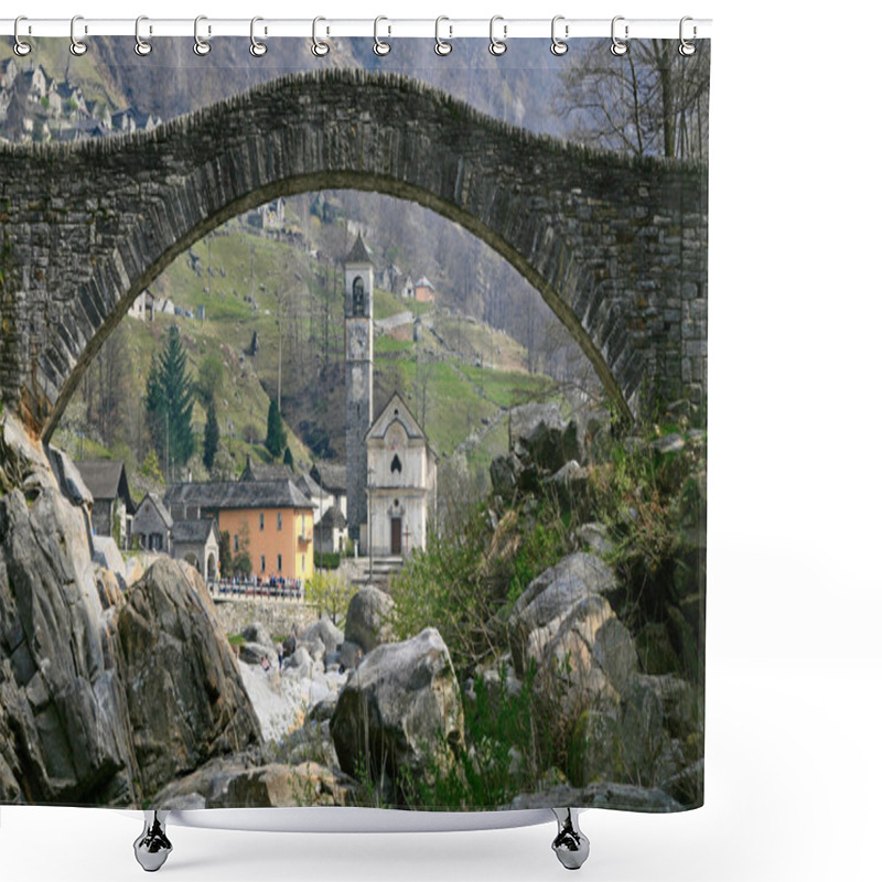 Personality  Ancient Stone Arch Bridge Shower Curtains