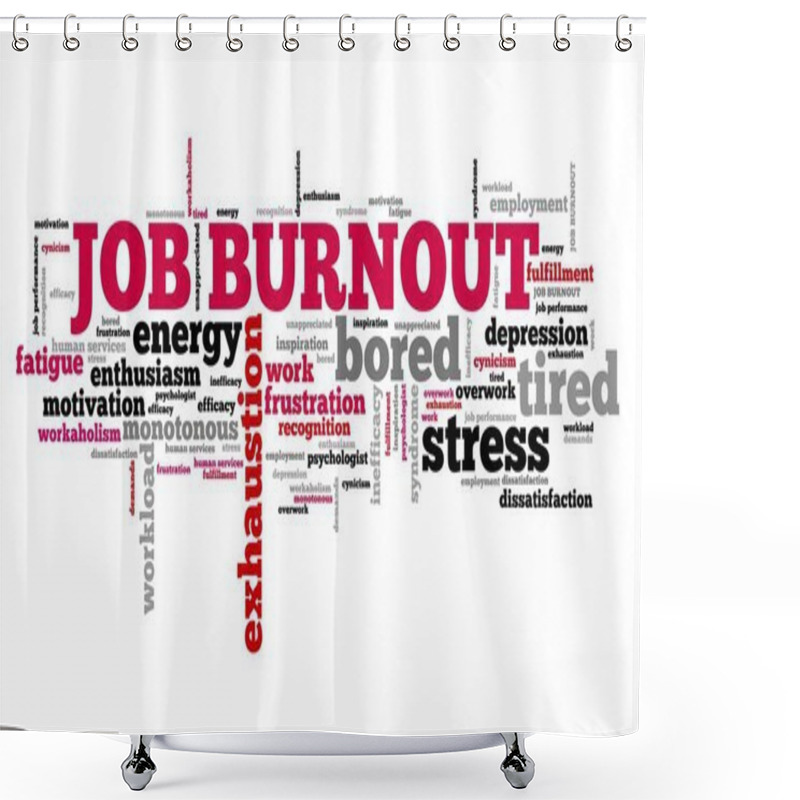 Personality  Job Burnout Word Cloud Shower Curtains