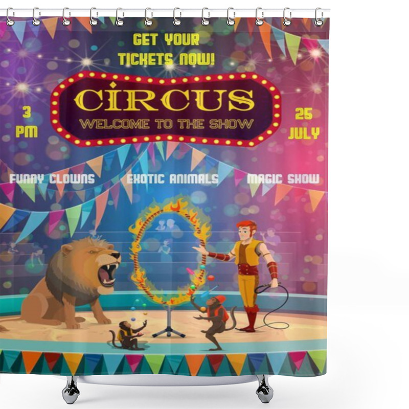 Personality  Big Top Circus Show, Animals Tamer And Jugglers Shower Curtains