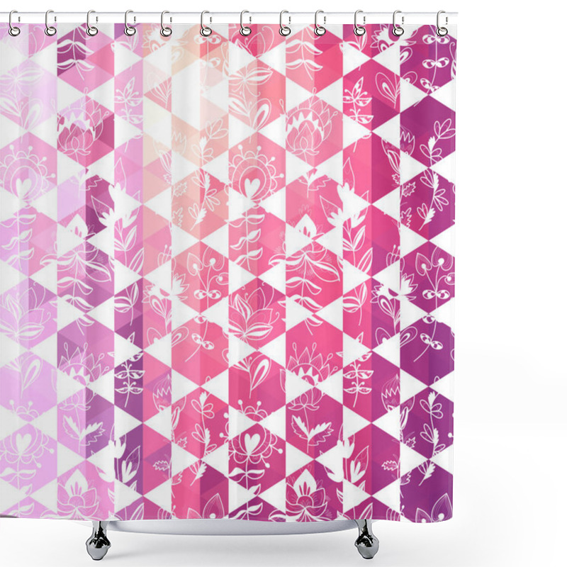 Personality  Pattern Geometric With Triangle And Hexagon Shower Curtains