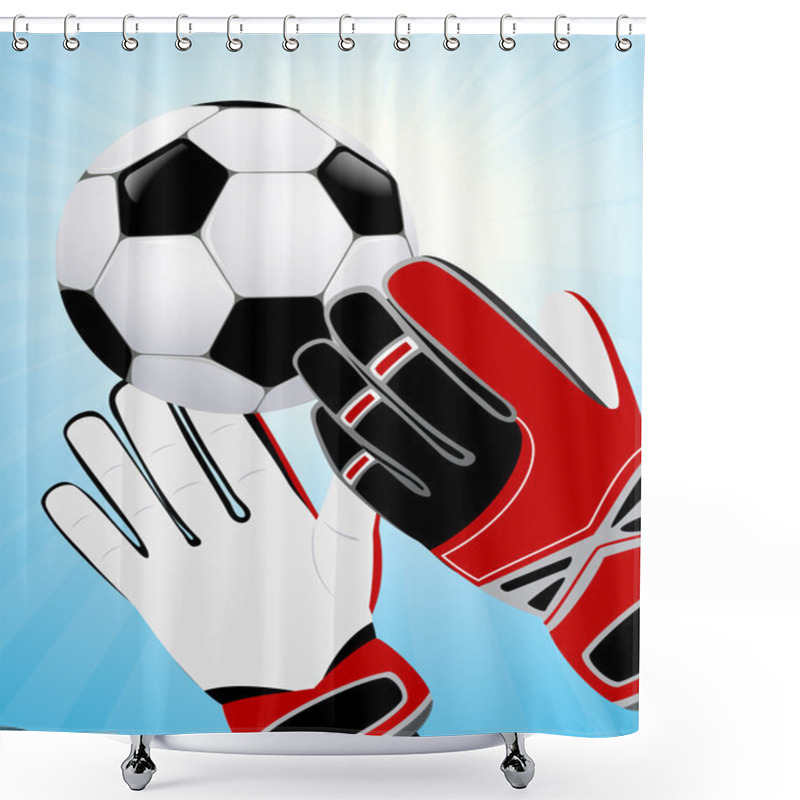 Personality  Goalkeeper Hands Shower Curtains