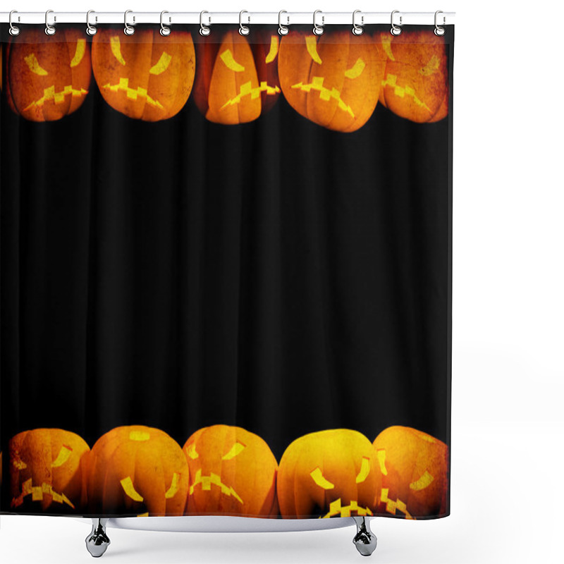 Personality  Halloween Background With Evil Pumpkins Shower Curtains