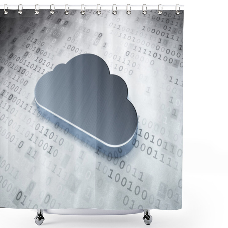 Personality  Networking Concept: Silver Cloud On Digital Background Shower Curtains