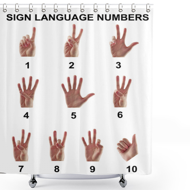 Personality  Sign Language Numbers Shower Curtains