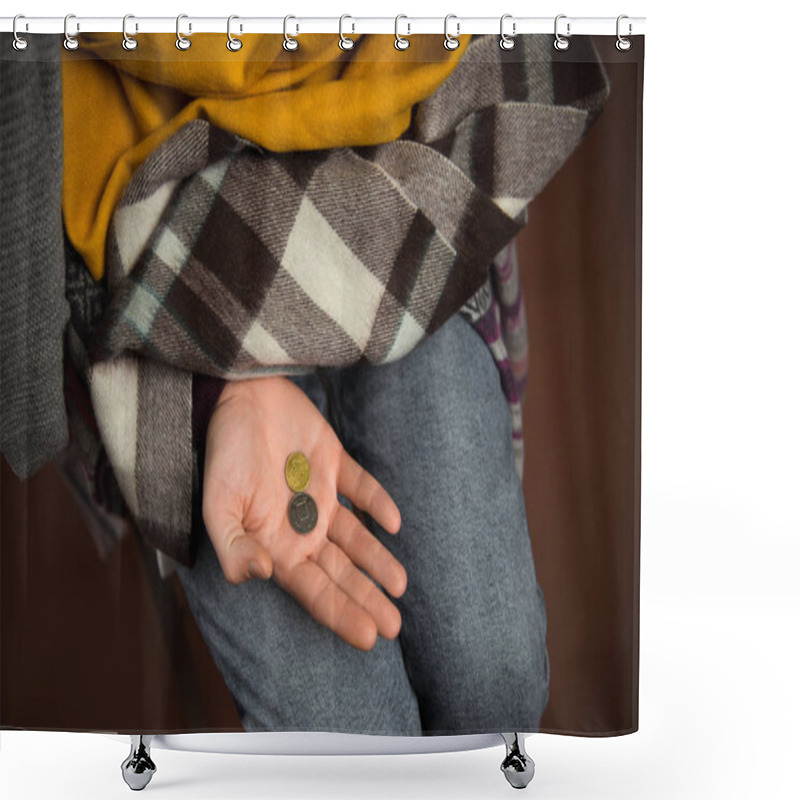 Personality  Poor Man With Coins   Shower Curtains