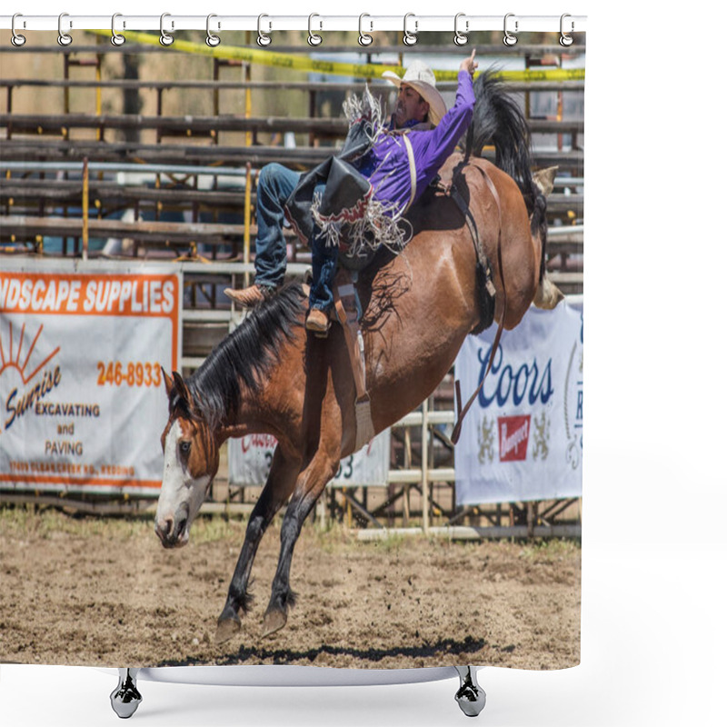 Personality  Bareback Cowboy Holding On Shower Curtains