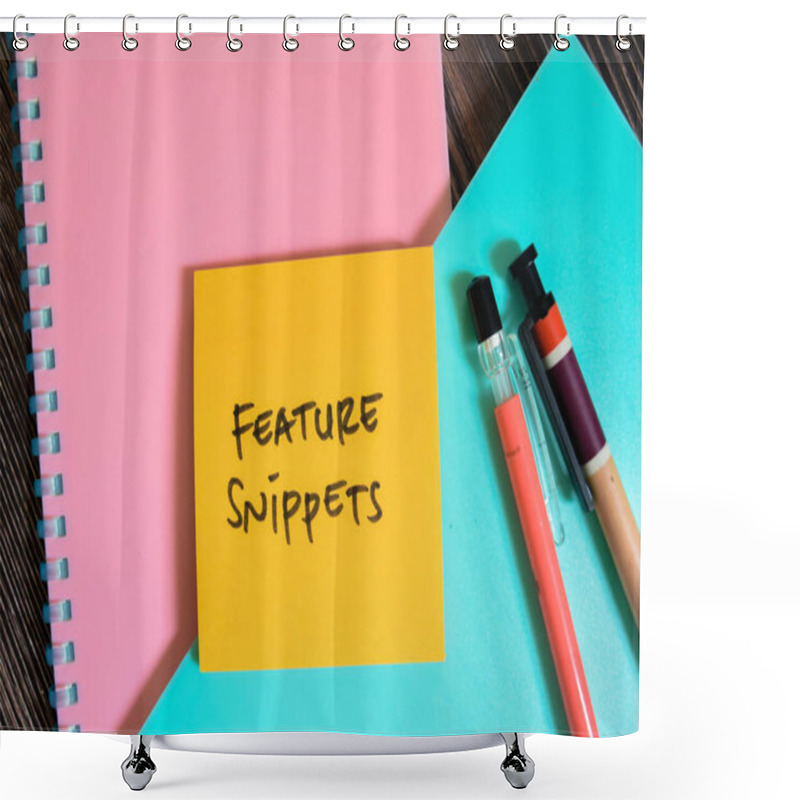 Personality  Concept Of Feature Snippets Write On Sticky Notes Isolated On Wooden Table. Shower Curtains