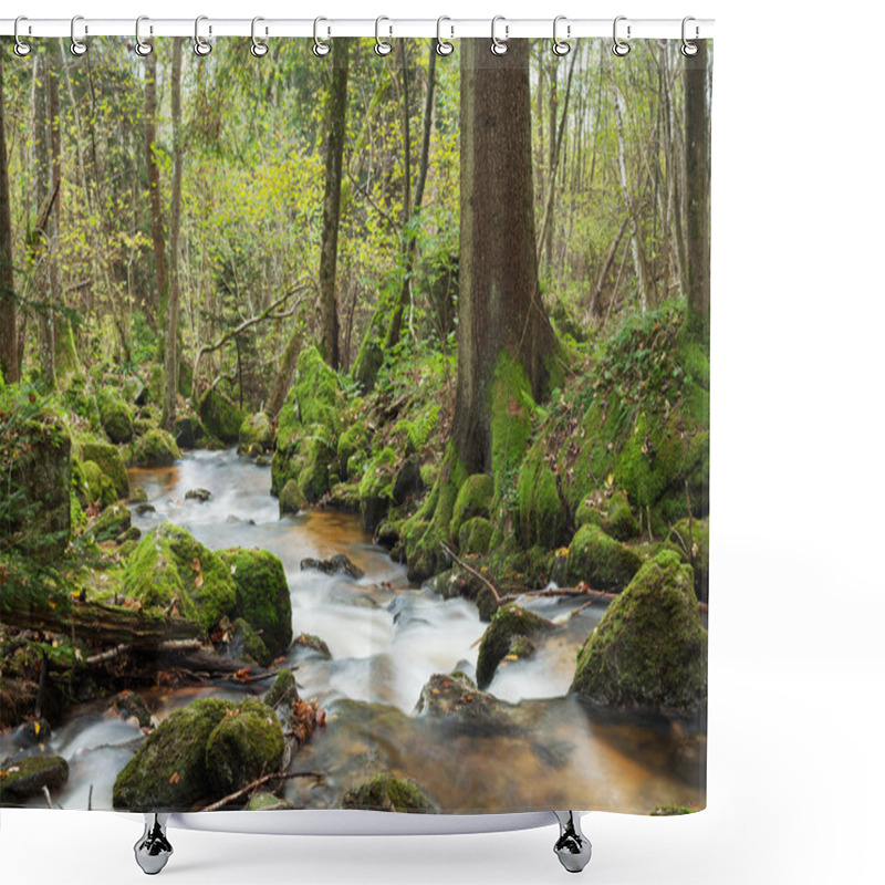 Personality  Waterfall In The Forest Shower Curtains