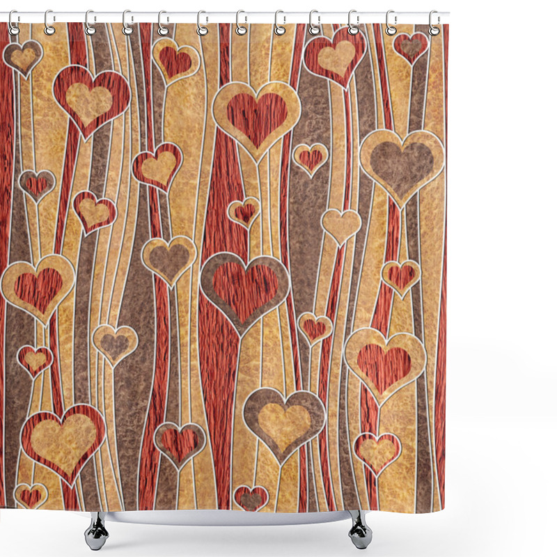 Personality  Romantic Hearts - Decorative Pattern - Waves Decoration - Seamless Shower Curtains