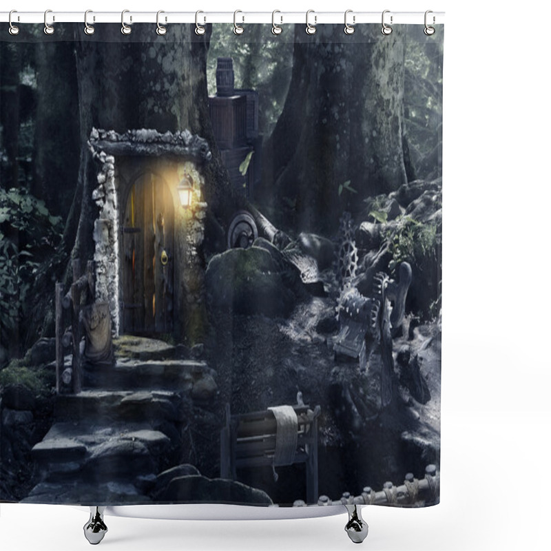 Personality  Night In The Fairy Forest Shower Curtains