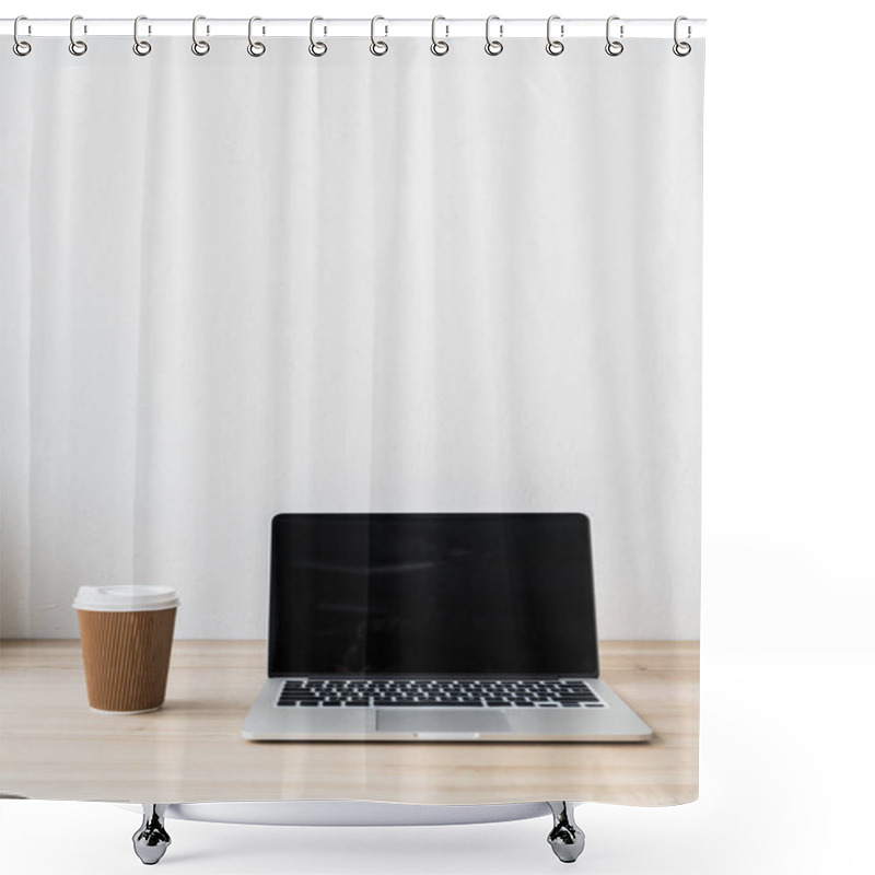 Personality  Workplace With Laptop Computer Shower Curtains