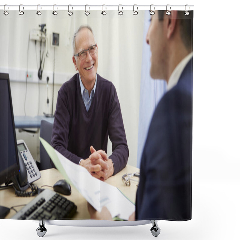 Personality  Consultant Discussing Test Results With Patient Shower Curtains