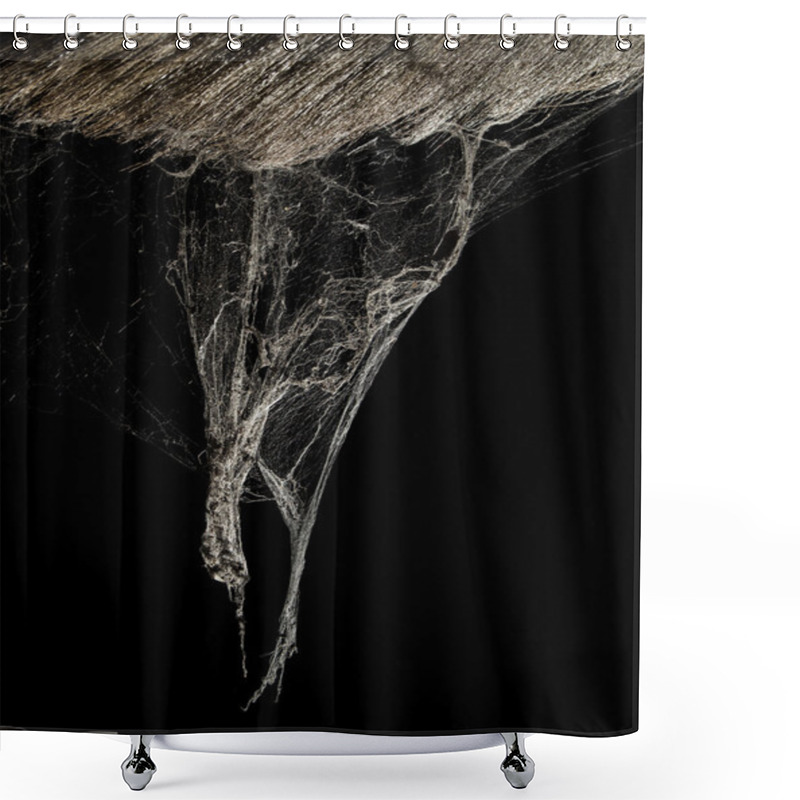 Personality  Horror Cobweb Or Spider Web In Ancient Thai House Isolated On Black Shower Curtains