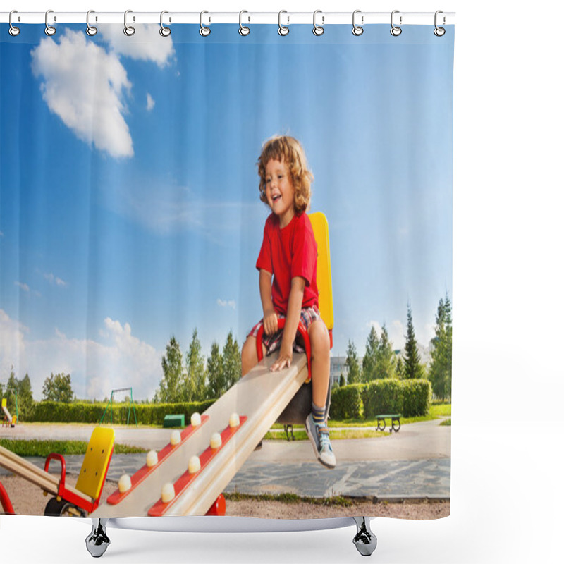 Personality  Riding Seesaw Shower Curtains