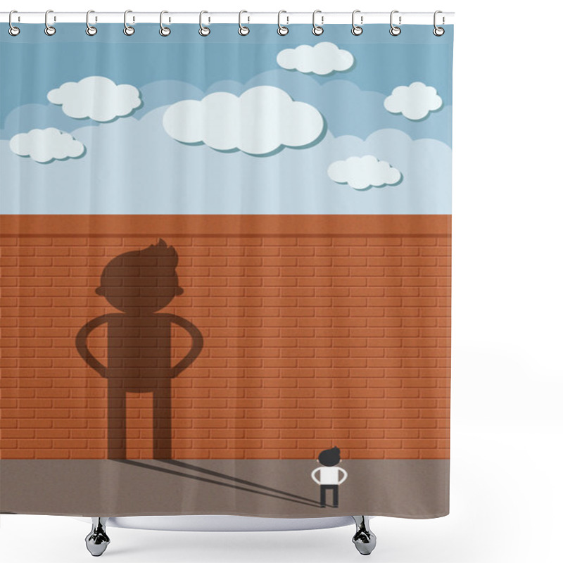 Personality  The Man Standing In Front Of A High Walls Shower Curtains