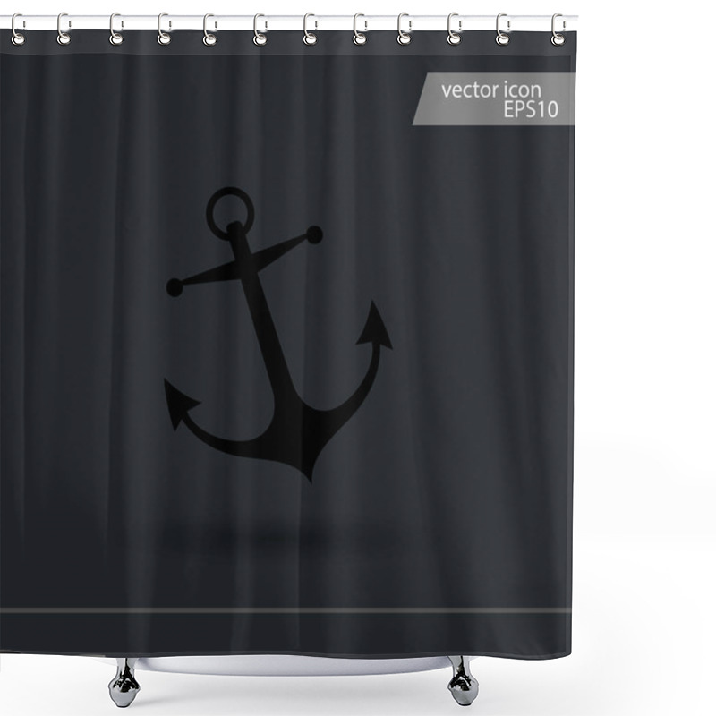 Personality  Anchor Icon , Vector Illustration Shower Curtains