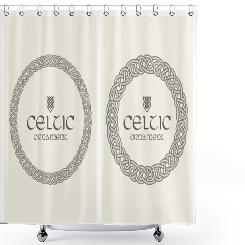 Personality  Celtic Knot Braided Frame Border Ornament. A4 Size Shower Curtains