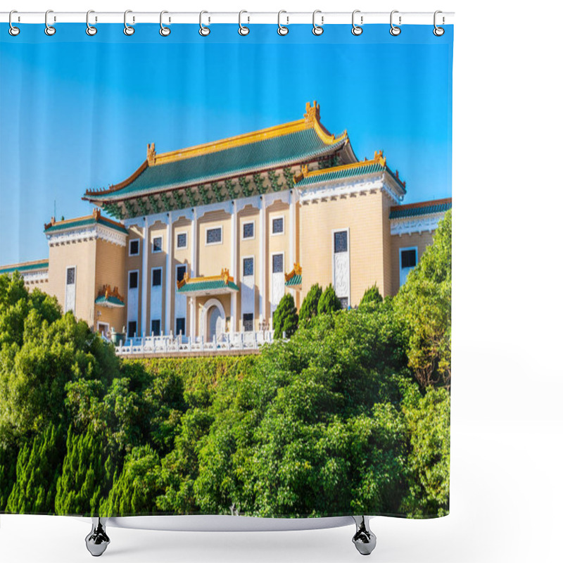 Personality  Beautiful Architecture Building Exterior Of National Palace Museum In Taipei Taiwan Is The Popular Place For Travel And Sightseeing Tour Shower Curtains