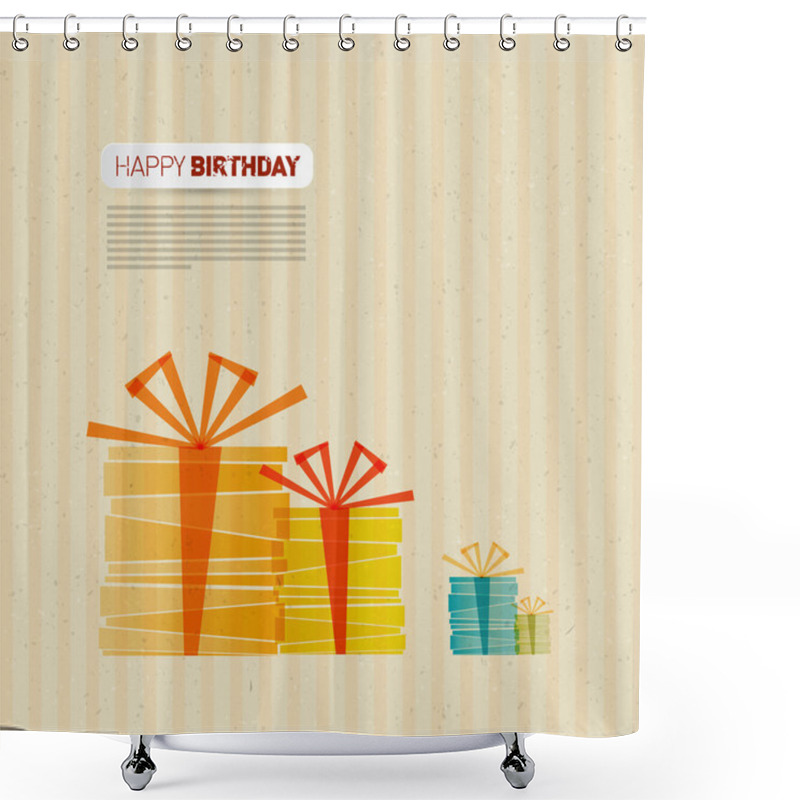 Personality  Retro Happy Birthday Theme Shower Curtains