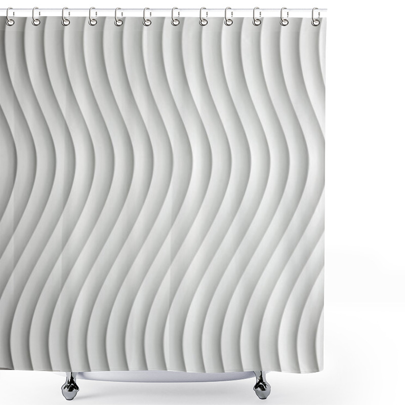 Personality  White Curve Texture With Shade And Shadow Shower Curtains