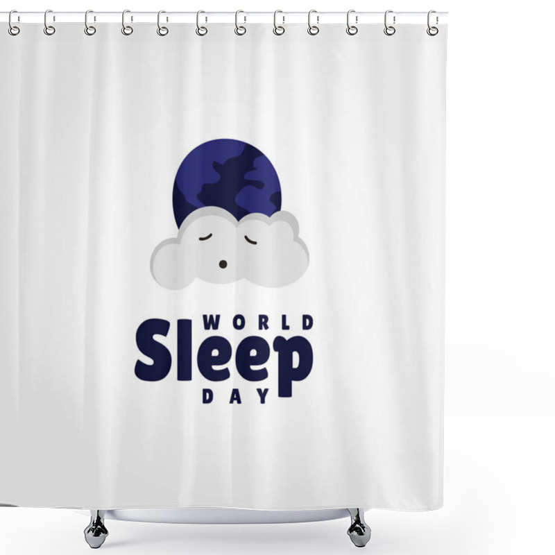 Personality  World Sleep Day Vector Design For Banner Or Background Shower Curtains