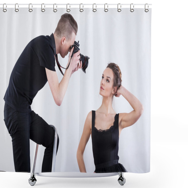 Personality  Movie Star During Photosession Shower Curtains