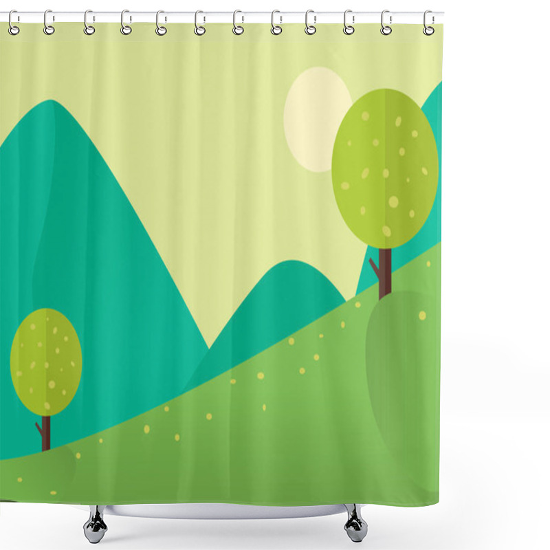 Personality  Spring Landscape Background Shower Curtains