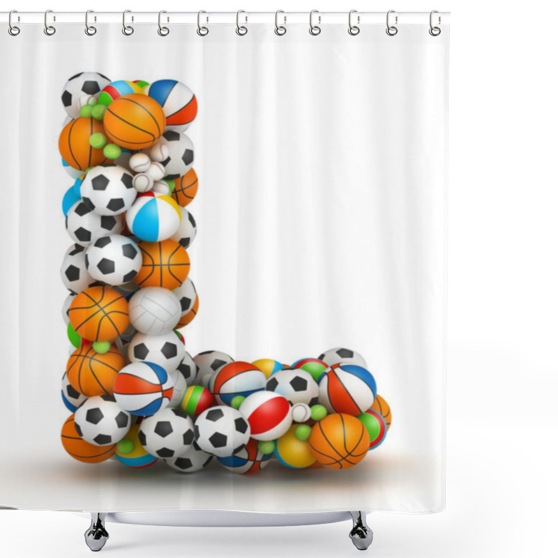 Personality  Letter L, Gaming Balls Alphabet Shower Curtains