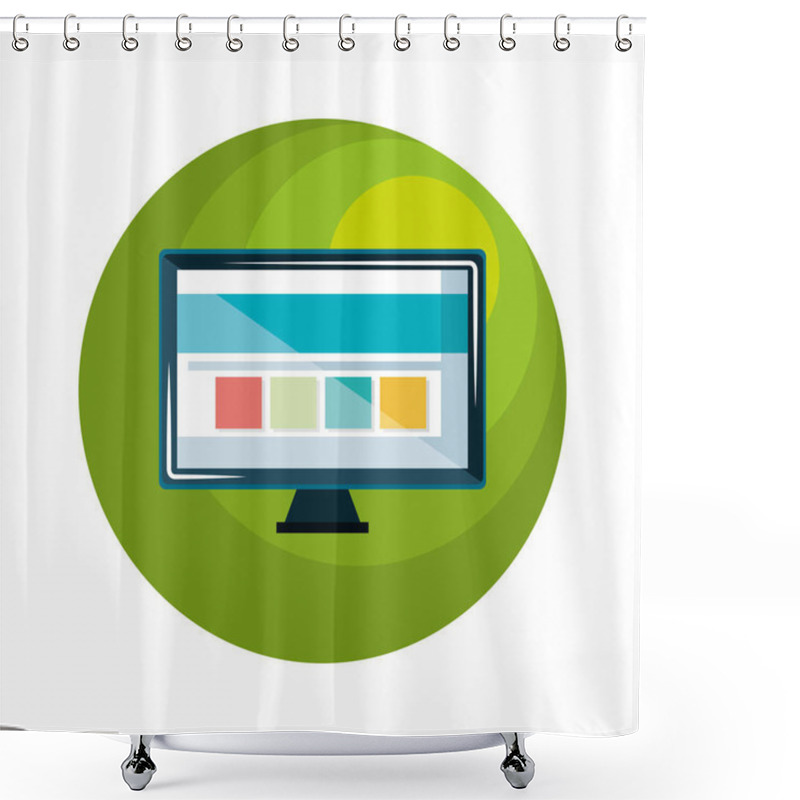 Personality  Computer Desktop Computer Icon Shower Curtains