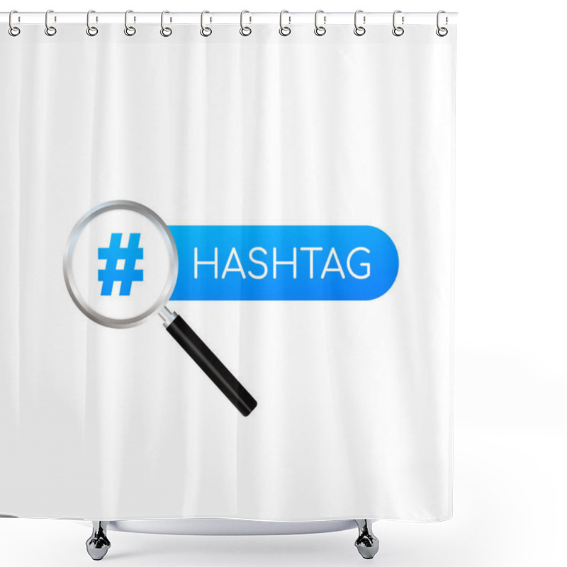 Personality  Hashtag, Communication Sign. Abstract Illustration For Your Design On White Background. Vector Stock Illustration. Shower Curtains