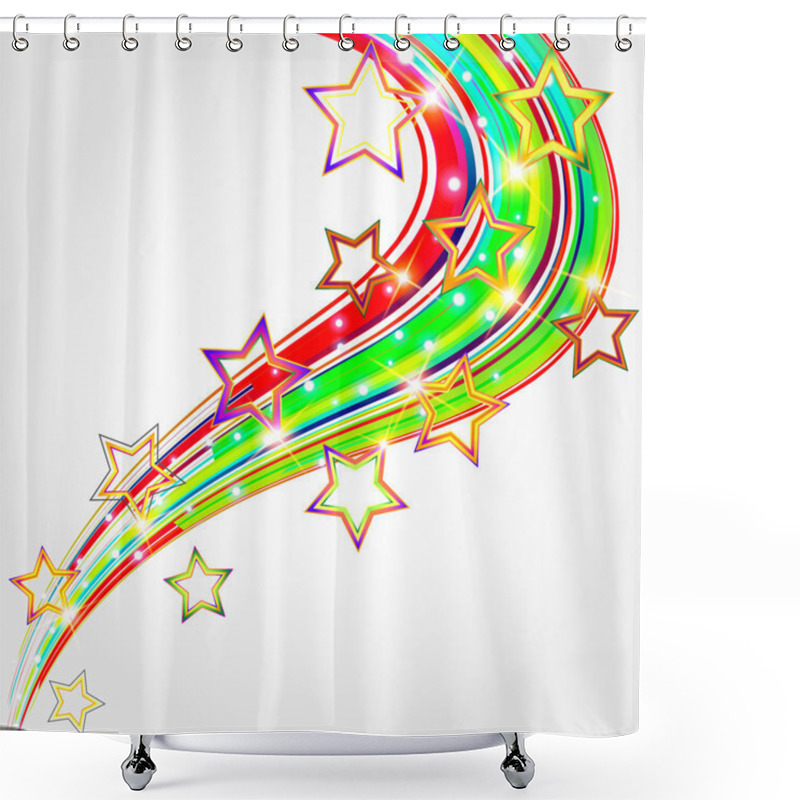 Personality  Bright Abstract Background With Stars. Shower Curtains