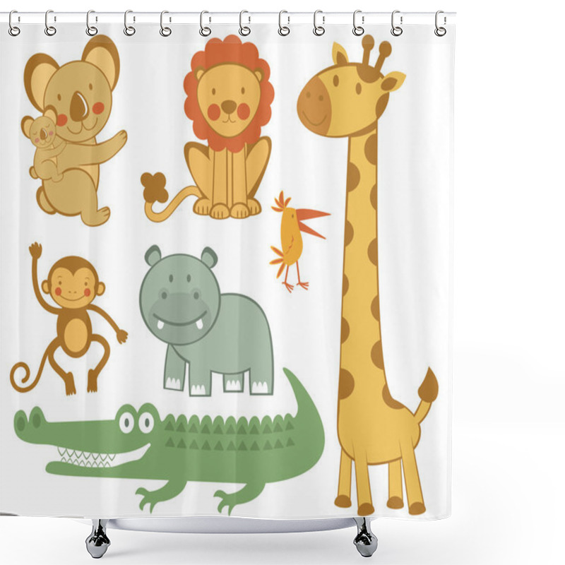 Personality  Cute Exotic Animals Collection Shower Curtains