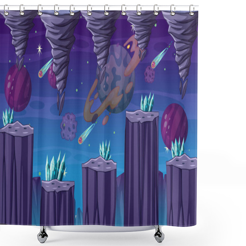 Personality  A Game Template Galaxy Space Scene Illustration Shower Curtains