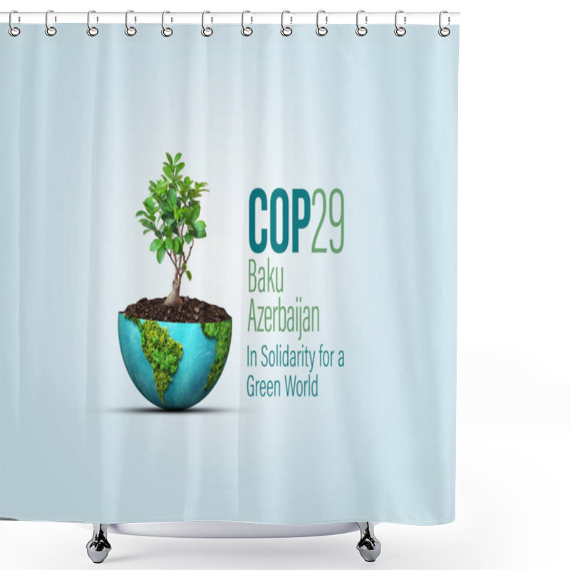 Personality  United Nations Climate Change Conference COP29 Baku, Azerbaijan. In Solidarity For A Green World Shower Curtains