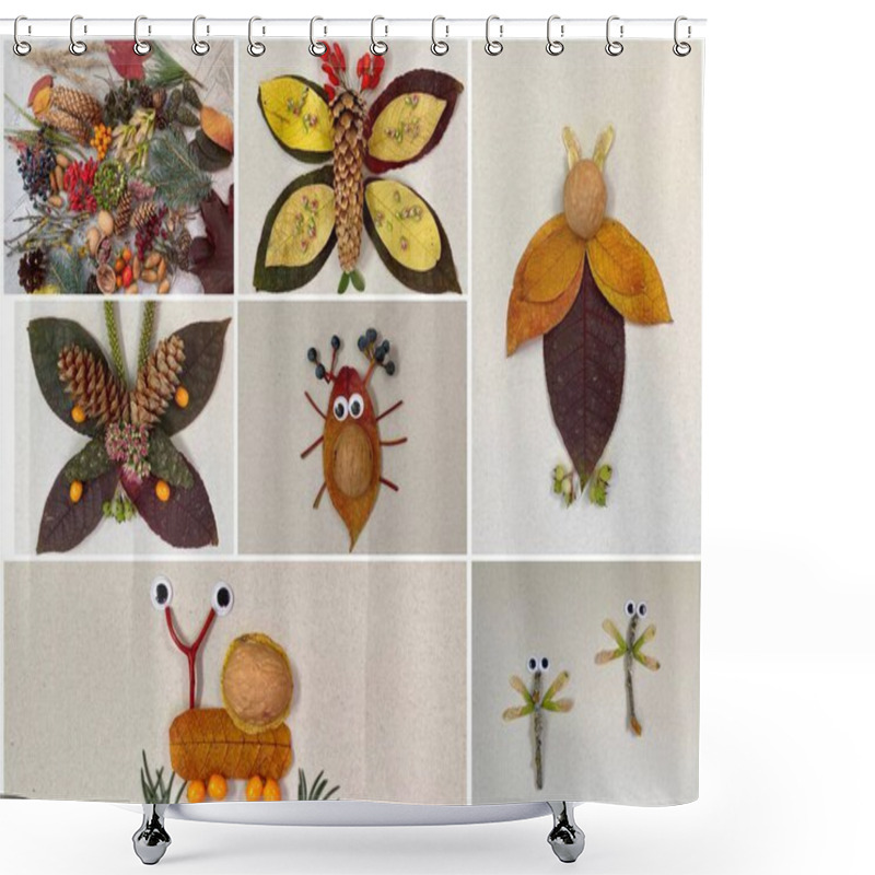 Personality  Collage Of 7 Photos, Childrens Craft Insects, Autumn Crafts Made Of Natural Materials, Shower Curtains