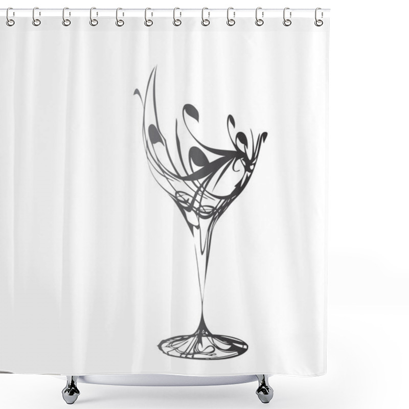 Personality  The Stylized Wine Glass For Fault Shower Curtains