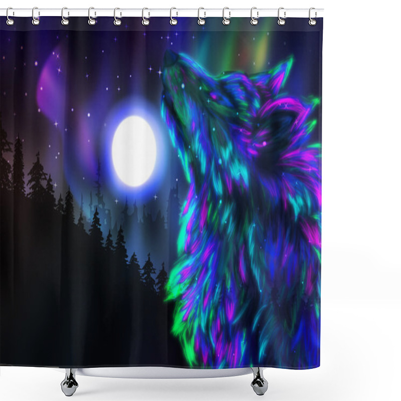 Personality  Howling Wolf Spirit Shower Curtains