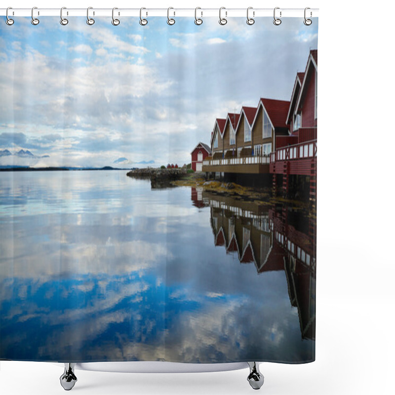 Personality  Camping Cabins On A Fjord Shower Curtains