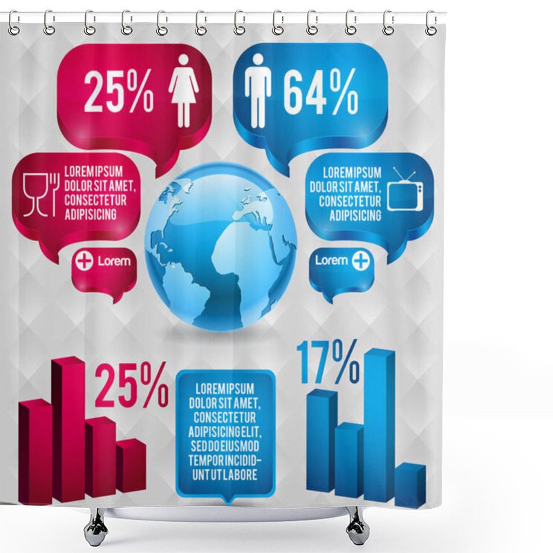 Personality  Infographics With A Population Shower Curtains